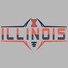 Women's Illinois Fighting Illini Long Sleeve V-Neck Tee Shirt - Striped Illinois Football Laces