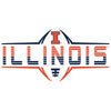 Women's Illinois Fighting Illini Long Sleeve V-Neck Tee Shirt - Striped Illinois Football Laces