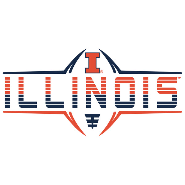 Illinois Fighting Illini Premium Tri-Blend Tee Shirt - Striped Illinois Football Laces