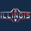 Illinois Fighting Illini Long Sleeve Tee Shirt - Striped Illinois Football Laces