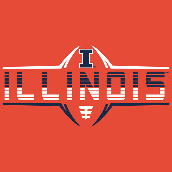 Illinois Fighting Illini Tee Shirt - Striped Illinois Football Laces