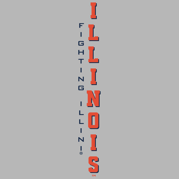 Illinois Fighting Illini Long Sleeve Tee Shirt - Vertical Illinois Fighting Illini