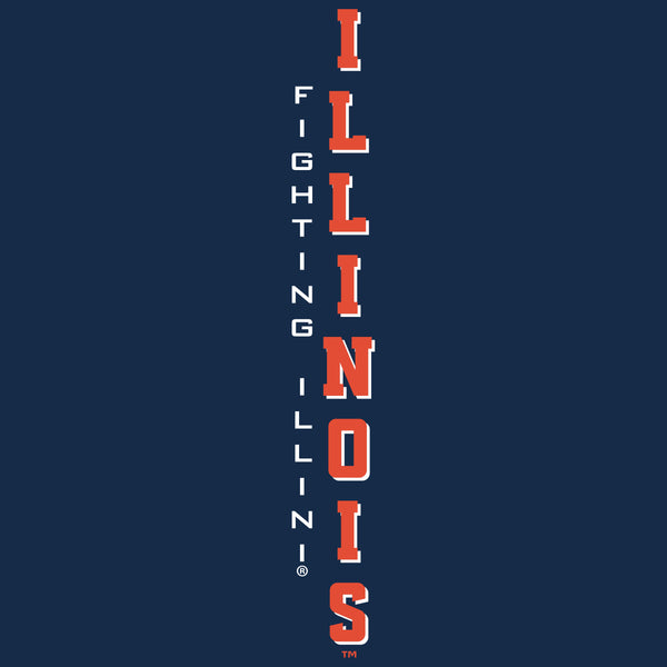 Women's Illinois Fighting Illini Long Sleeve V-Neck Tee Shirt - Vertical Illinois Fighting Illini