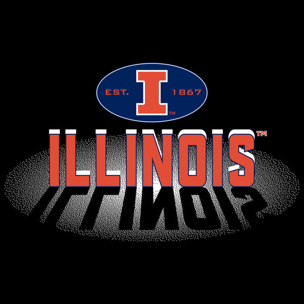 Illinois Fighting Illini Hooded Sweatshirt - Spotlight and Shadow Illinois