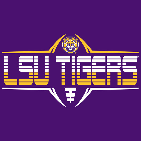 LSU Tigers Girls Tee Shirt - Striped Tigers Football Laces