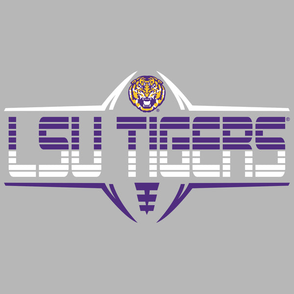 LSU Tigers Tee Shirt - Striped Tigers Football Laces