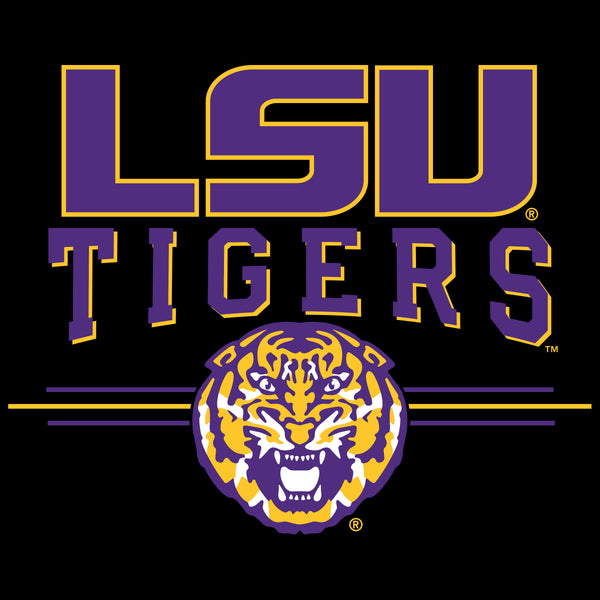 LSU Tigers Premium Tri-Blend Tee Shirt - LSU Tigers 3-Stripe