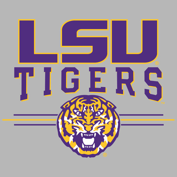 Women's LSU Tigers Long Sleeve Hooded Tee Shirt - LSU Tigers 3-Stripe