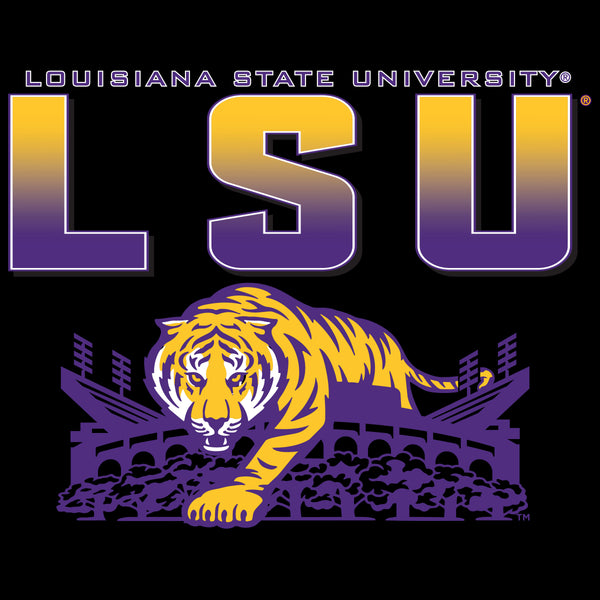 LSU Tigers Tee Shirt - LSU Tiger Stadium Full Color Fade