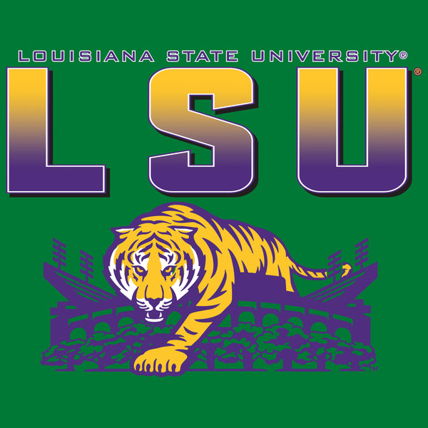 LSU Tigers Crewneck Sweatshirt - LSU Tiger Stadium Full Color Fade