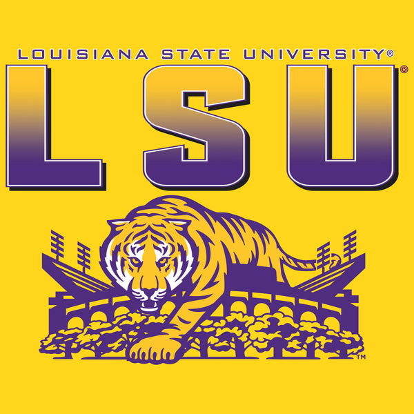 LSU Tigers Crewneck Sweatshirt - LSU Tiger Stadium Full Color Fade