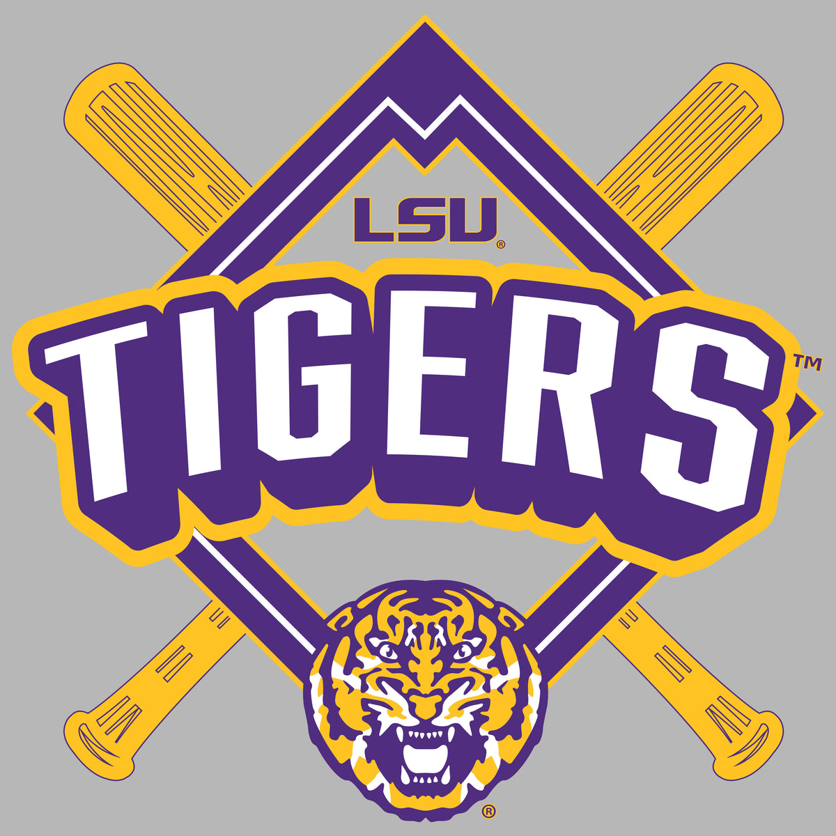 Women's LSU Tigers Premium Tri-Blend Tee Shirt - LSU Baseball Diamond