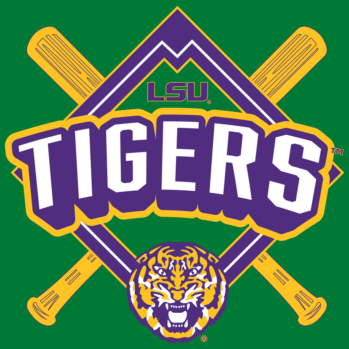 LSU Tigers Infant Onesie - LSU Baseball Diamond