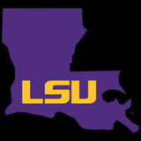 LSU Tigers Premium Fleece Shorts - Purple Ink State Shape