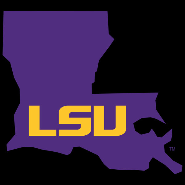 LSU Tigers Premium Fleece Joggers - Purple Ink State Shape