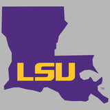 LSU Tigers Premium Fleece Sweatpants - Purple Ink State Shape