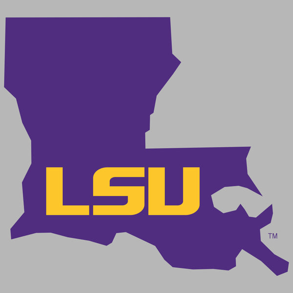 LSU Tigers Premium Fleece Sweatpants - Purple Ink State Shape