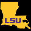 LSU Tigers Premium Fleece Shorts - Gold Ink State Shape