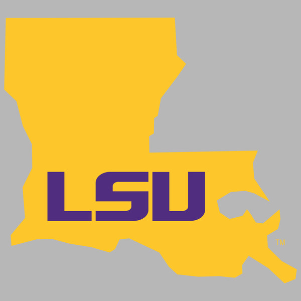 LSU Tigers Premium Fleece Sweatpants - Gold Ink State Shape