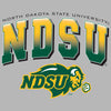 Women's NDSU Bison Long Sleeve V-Neck Tee Shirt - Full Color NDSU Fade with Logo