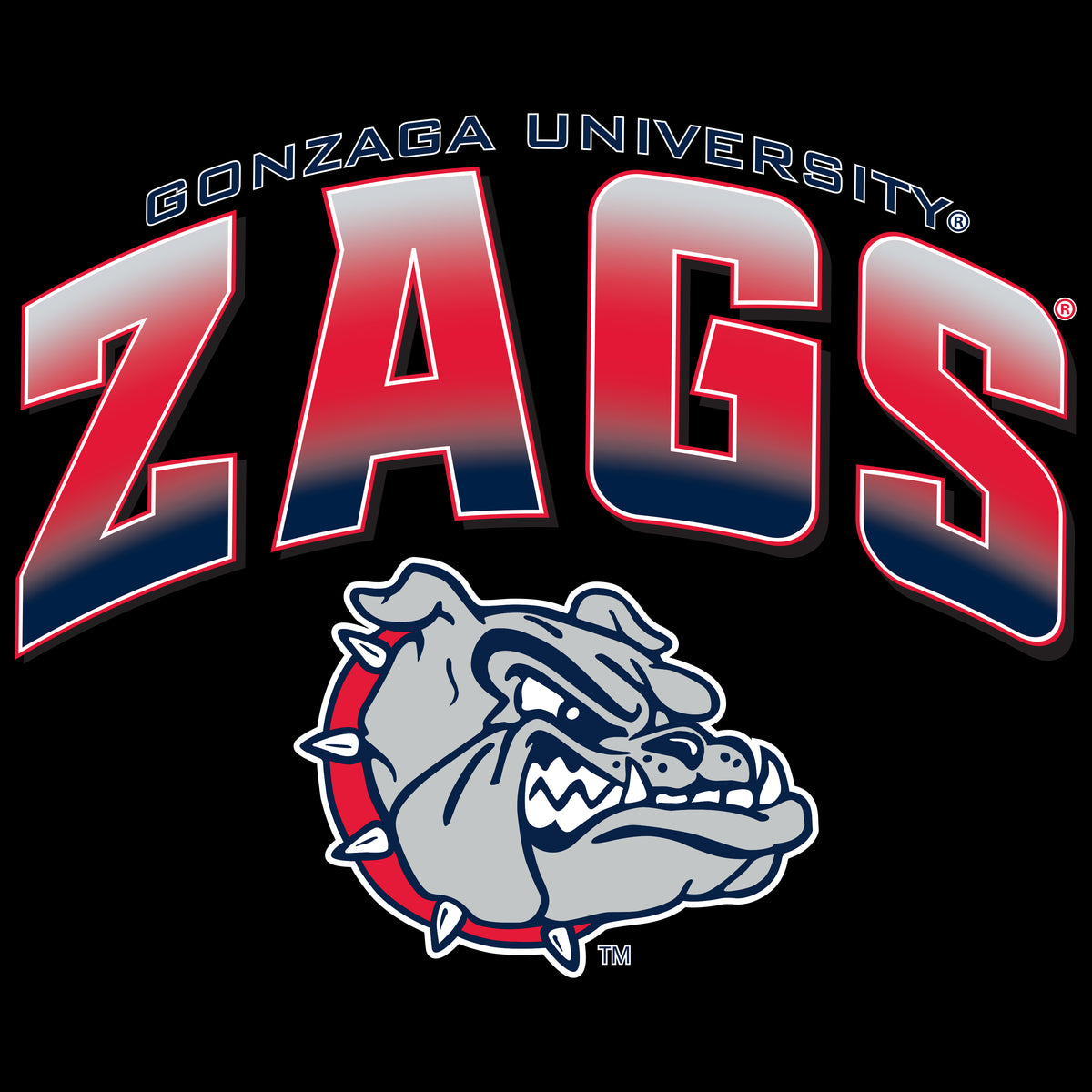 Women's Gonzaga Bulldogs Premium Tri-Blend Tee Shirt - Zags Full Color Fade