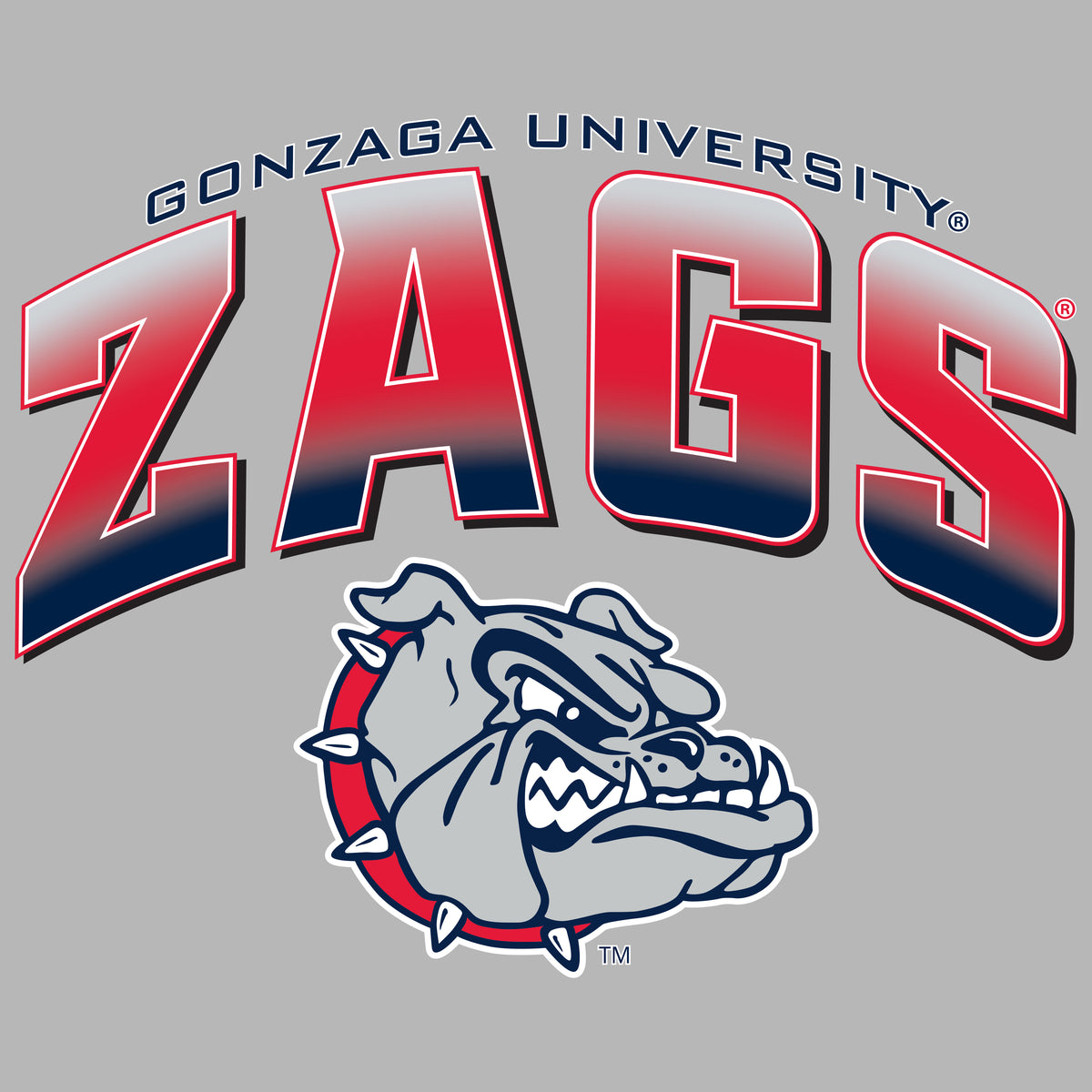 Women's Gonzaga Bulldogs Premium Tri-Blend Tee Shirt - Zags Full Color Fade