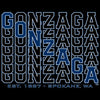 Gonzaga Bulldogs Toddler Tee Shirt - Diagonal Echo Gonzaga