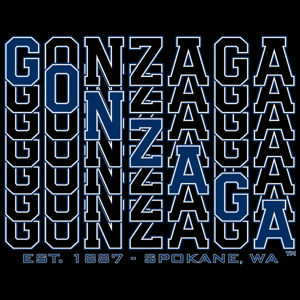 Gonzaga Bulldogs Boys Tee Shirt - Diagonal Echo Gonzaga