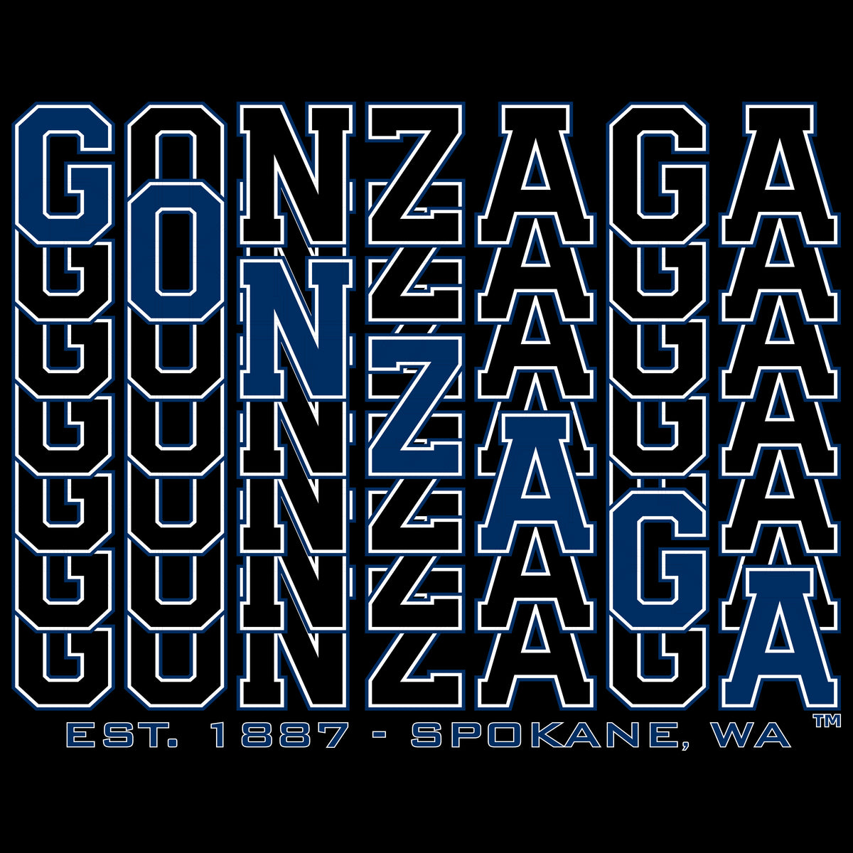 Women's Gonzaga Bulldogs Premium Tri-Blend Tee Shirt - Diagonal Echo Gonzaga