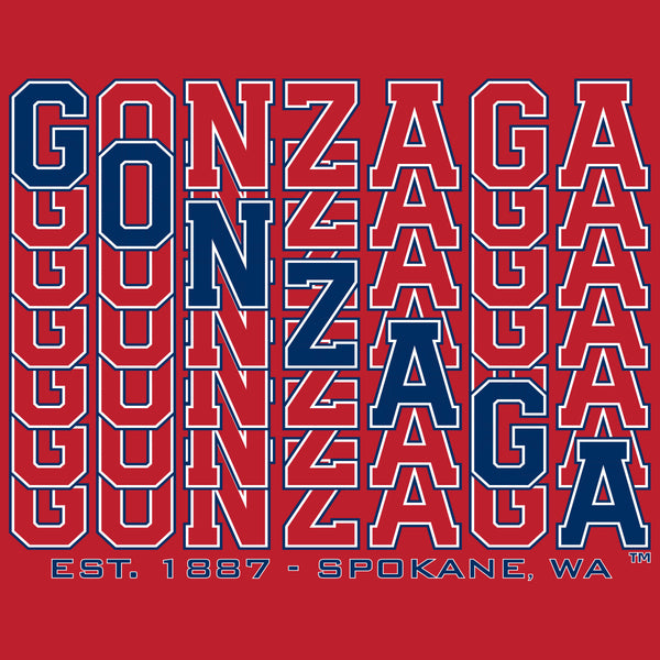 Gonzaga Bulldogs Girls Tee Shirt - Diagonal Echo Gonzaga