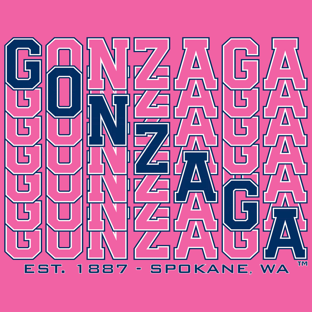 Women's Gonzaga Bulldogs Premium Tri-Blend Tee Shirt - Diagonal Echo Gonzaga