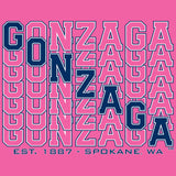 Women's Gonzaga Bulldogs Premium Tri-Blend Tee Shirt - Diagonal Echo Gonzaga