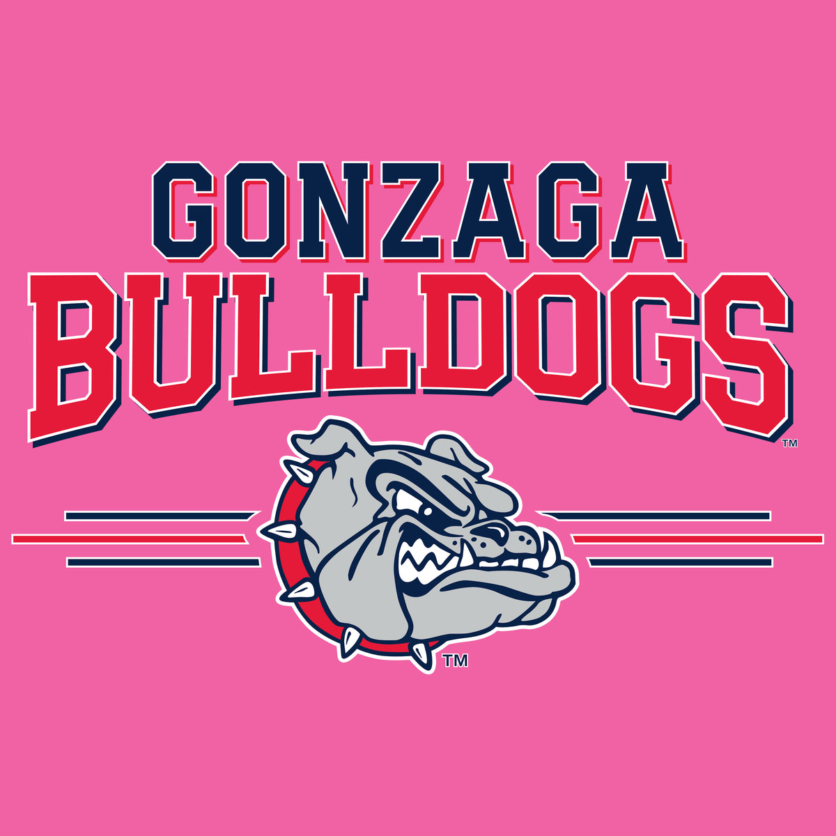 Women's Gonzaga Bulldogs Premium Tri-Blend Tee Shirt - Gonzaga Bulldogs 3 Stripe