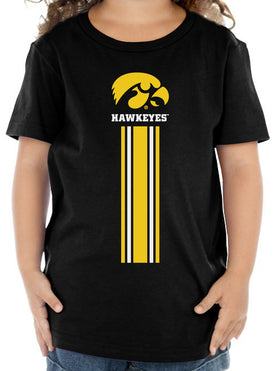 Iowa Hawkeyes Toddler Tee Shirt - IOWA Hawkeyes Vertical Stripe with Tigerhawk
