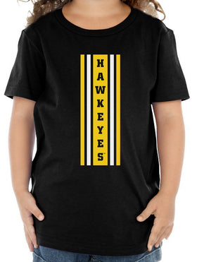 Iowa Hawkeyes Toddler Tee Shirt - Vertical Stripe with HAWKEYES