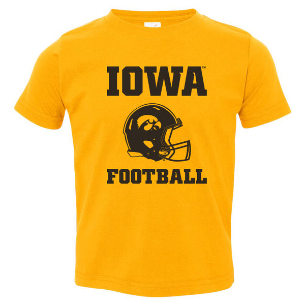 Iowa Hawkeyes Toddler Tee Shirt - Iowa Football Helmet on Gold