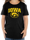 Iowa Hawkeyes Toddler Tee Shirt - IOWA Oval Tigerhawk on Black