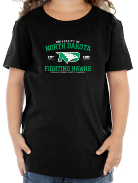 North Dakota Fighting Hawks Toddler Tee Shirt - North Dakota Arch Primary Logo