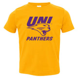 Northern Iowa Panthers Toddler Tee Shirt - Purple UNI Panthers Logo on Gold