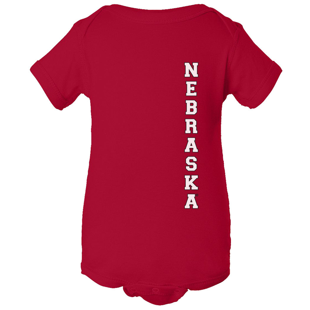 Vertical "NEBRASKA" Infant Onesie