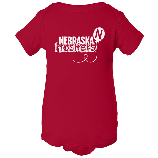 Nebraska Husker Onesie - Nebraska Huskers With Balloon