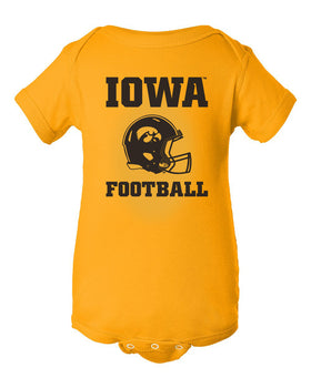 Iowa Hawkeyes Infant Onesie - Iowa Football Helmet on Gold