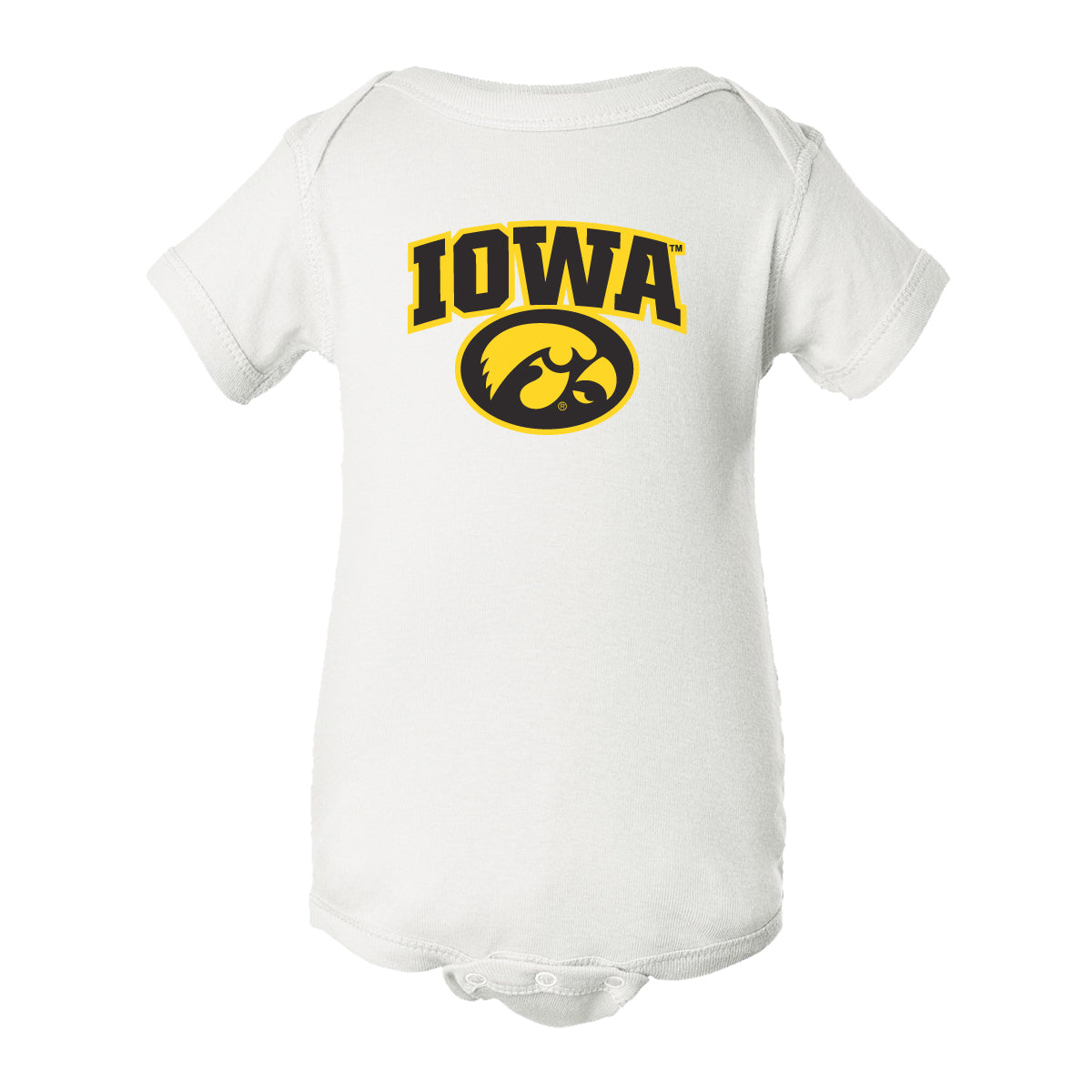 Iowa Hawkeyes Infant Onesie - IOWA Oval Tigerhawk on White