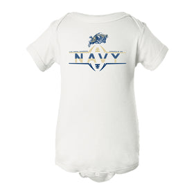 Navy Midshipmen Infant Onesie - Navy Football Laces and Goat