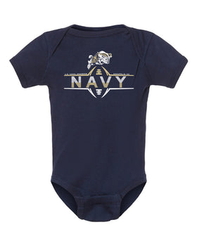 Navy Midshipmen Infant Onesie - Navy Football Laces and Goat