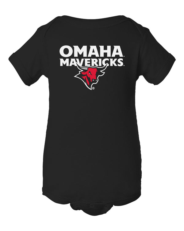 Omaha Mavericks Infant Onesie - Omaha Mavericks with Bull on Black
