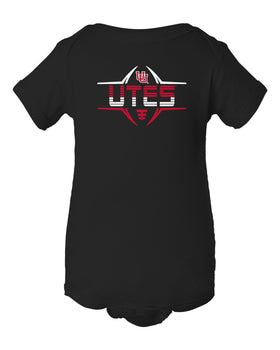 Utah Utes Infant Onesie - Striped Utes Football Laces