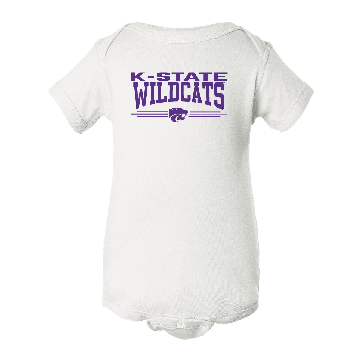 K-State Wildcats Infant Onesie - K-State Wildcats 3 Stripe Powercat