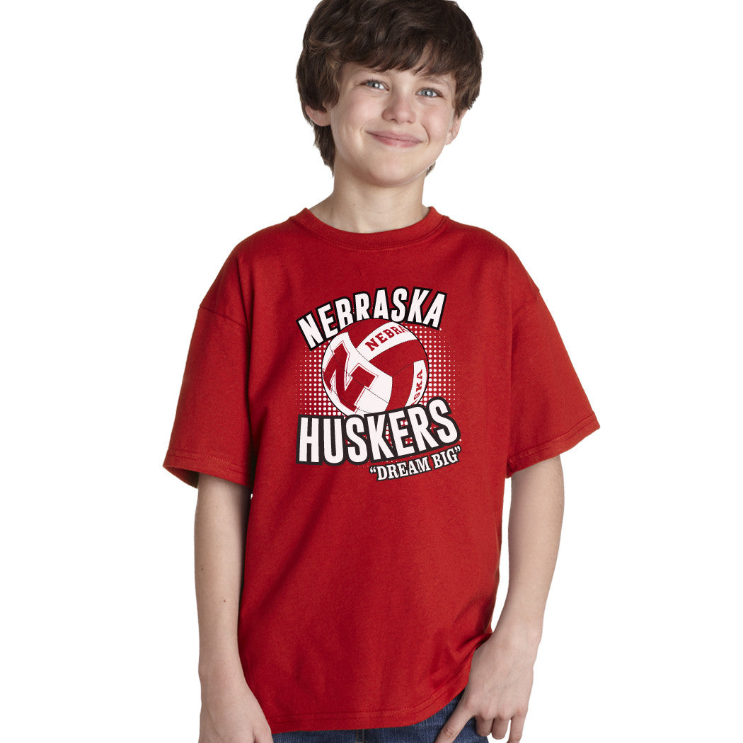 Nebraska Cornhuskers Volleyball "Dream Big" Youth Boys Tee Shirt