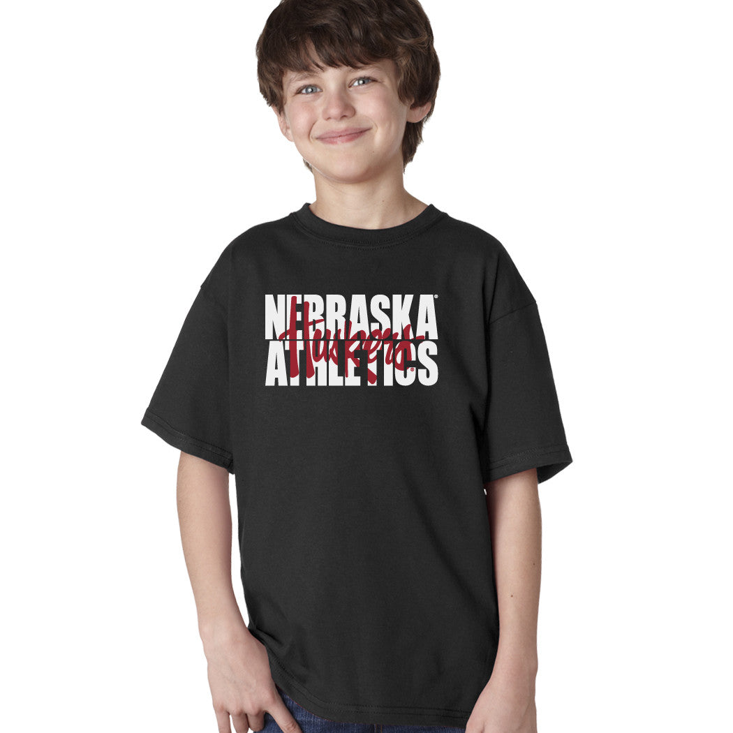 Nebraska Athletics Legacy Script "Huskers" Youth Boys Tee Shirt